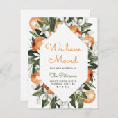 Orange wir bewegen Ankündigung Postkarte verschobe (Vorne/Hinten)