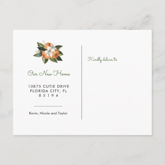 Orange wir bewegen Ankündigung Postkarte verschobe (Rückseite)