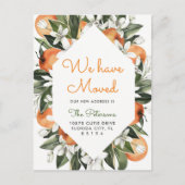 Orange wir bewegen Ankündigung Postkarte verschobe (Vorderseite)