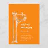 Orange wir haben bewegte verzweifelte Mailbox bewe Postkarte (Vorderseite)