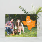 Orange wir haben uns bewegt - gepunktete Texas bew Ankündigung (Stehend Vorderseite)