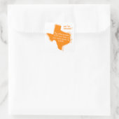 Orange wir haben uns bewegt - gepunktete Texas bew Quadratischer Aufkleber (Tasche)