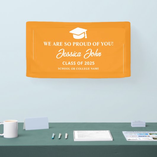 Orange Wir sind so stolz auf Sie Abschluss Banner (Messe)