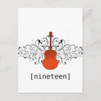 Orange Wirbel Gitarrentisch Postkarte