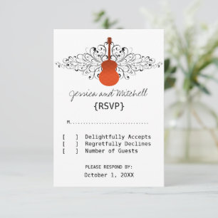 Orange Wirbel Guitar Response Card RSVP Karte