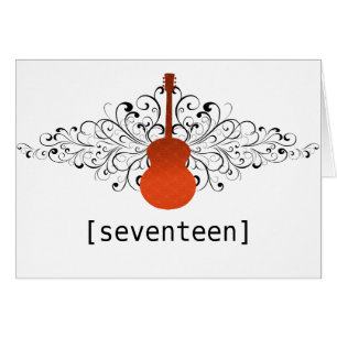 Orange Wirbel Guitar Tischnummer Card