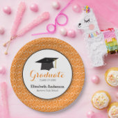 Orange Wirbel Personalisiert Abschluss Pappteller (Party)