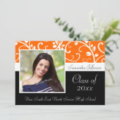 Orange Wirbel Vine Foto Abschluss Ankündigung (Stehend Vorderseite)