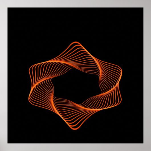 Orange Wire Frame Torus Object Poster (Vorne)