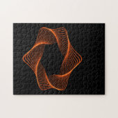 Orange Wire Frame Torus Object Puzzle (Horizontal)