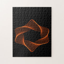 Orange Wire Frame Torus Object Puzzle