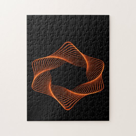 Orange Wire Frame Torus Object Puzzle (Vertikal)