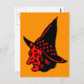 Orange Witch Halloween Postkarte (Vorne/Hinten)