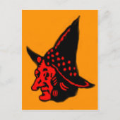 Orange Witch Halloween Postkarte (Vorderseite)