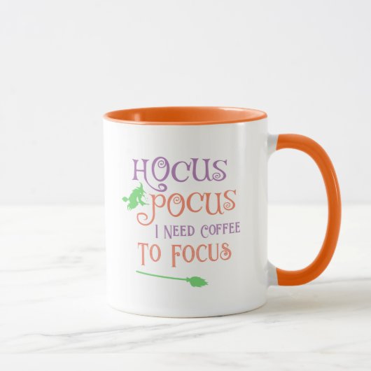 Orange Witz Hocus Pocus Halloween-Kaffeekonzept Tasse (Rechts)