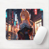 Orange Wolf Mousepad (Mit Mouse)