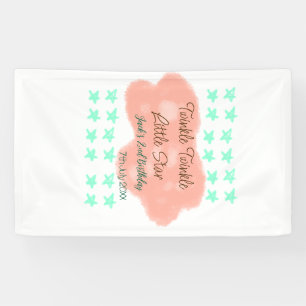 Orange Wolken funkeln funkeln kleine Sterne grün Banner