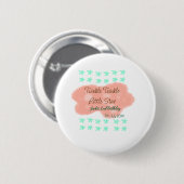 Orange Wolken funkeln funkeln kleine Sterne grün  Button (Vorne & Hinten)