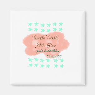 Orange Wolken funkeln funkeln kleine Sterne grün  Magnet