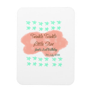 Orange Wolken funkeln funkeln kleine Sterne grün Magnet
