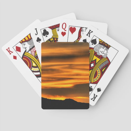 Orange Wolken-Linien Spielkarten (Rückseite)