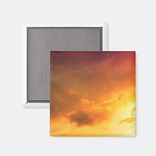 Orange Wolken Magnet (Vorderseite/Rückseite)
