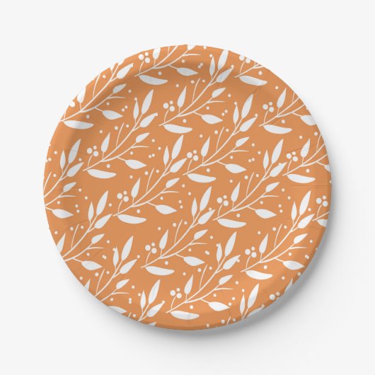 Orange Woodland Forest Baby Dusche Teller (Vorderseite)