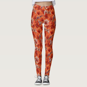 Orange Workout Amaryllis Florale Geschenkideen für Leggings