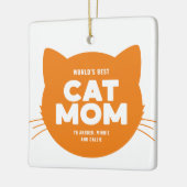 Orange World's Best Cat Mama Keramikornament (Links)