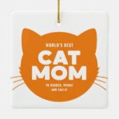Orange World's Best Cat Mama Keramikornament (Rückseite)