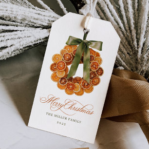 Orange Wreath Christmas Geschenkanhänger