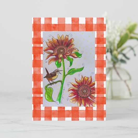 Orange Wren Einladung (Stehend Vorderseite)