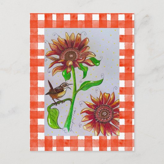 Orange Wren Postcard Postkarte (Vorderseite)
