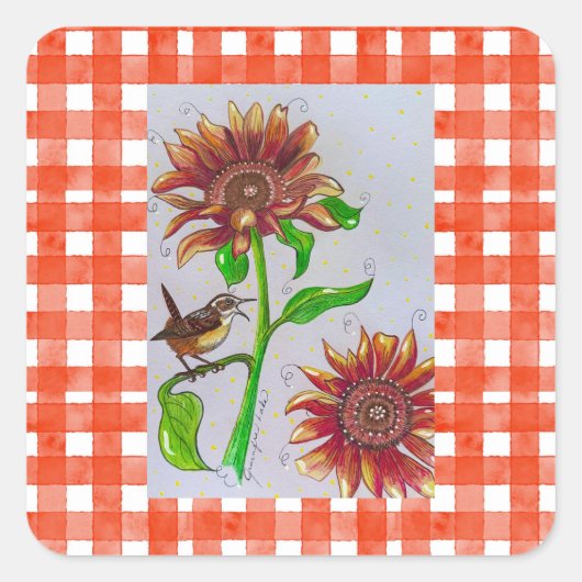 Orange Wren Sticker (Vorderseite)