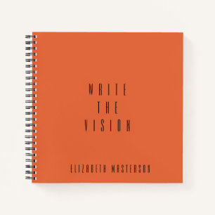 Orange 'Write the Vision' Typografy Journal Notizblock