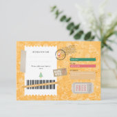 Orange Xmas Muster Weihnachts Ticket Geschenkgutsc (Stehend Vorderseite)