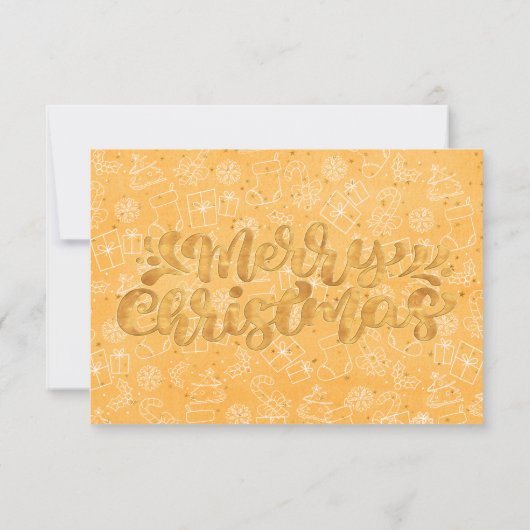 Orange Xmas Pattern Christmas Ticket Gift Voucher (Rückseite)