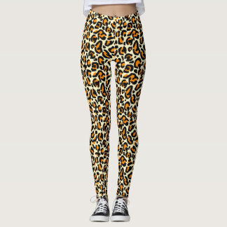 Orange Y2K Leopardenprint Leggings