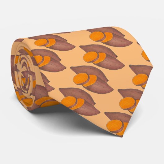 Orange Yam Baked Sweet Potato Potatoes Foodie Krawatte (Gerollt)