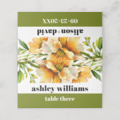 Orange yelllow rhododendron flowers wedding platzkarte (Außenseite Aufgefaltet)