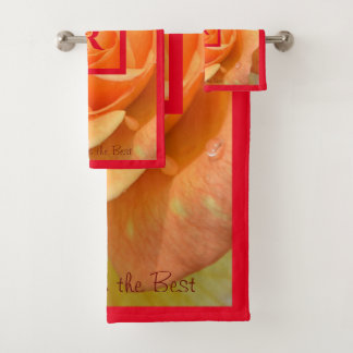 Orange Yellow A Rose ist die Mit Monogramm Badhandtuch Set