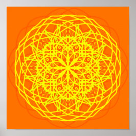 Orange Yellow Abstrakt Art Kaleidoskop Poster