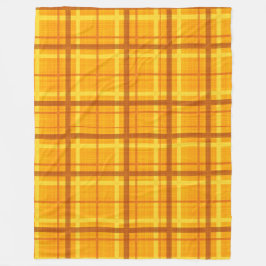 ORANGE YELLOW AUTUMN KARIERT PATTERN FLEECEDECKE