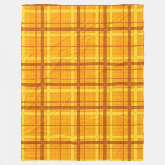 ORANGE YELLOW AUTUMN KARIERT PATTERN FLEECEDECKE (Vorderseite)