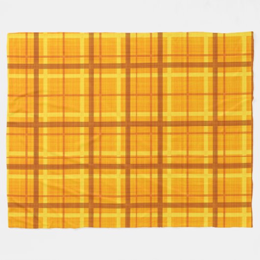 ORANGE YELLOW AUTUMN KARIERT PATTERN FLEECEDECKE (Vorderseite (Horizontal))