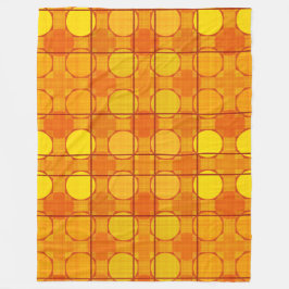 ORANGE YELLOW AUTUMN KARIERT PATTERN FLEECEDECKE