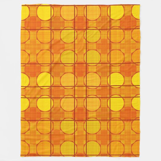 ORANGE YELLOW AUTUMN KARIERT PATTERN FLEECEDECKE (Vorderseite)