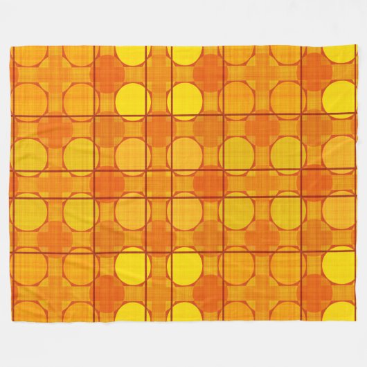ORANGE YELLOW AUTUMN KARIERT PATTERN FLEECEDECKE (Vorderseite (Horizontal))