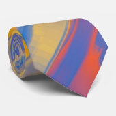 Orange Yellow Blue Abstrakt Stripes Krawatte (Gerollt)