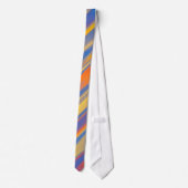 Orange Yellow Blue Abstrakt Stripes Krawatte (Rückseite)